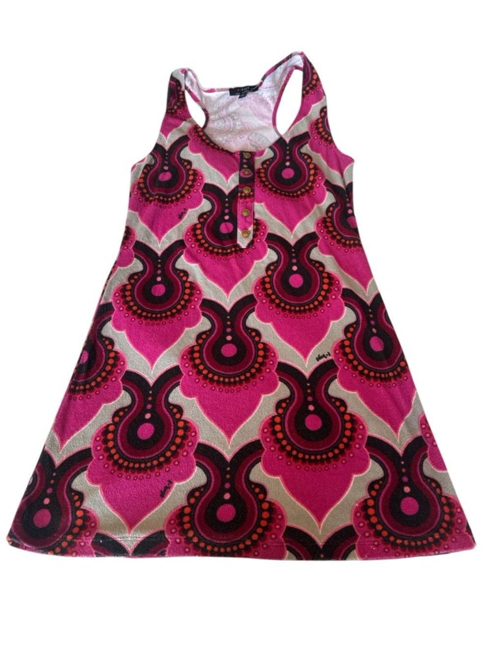 T-Bags Pink & Black Retro Racerback Swim Coverup